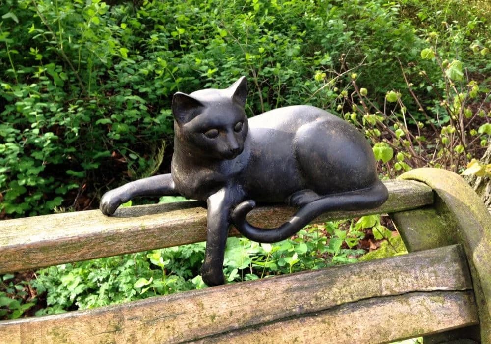 Antikas Skulptur Katze Wanddekoobjekt Polystein