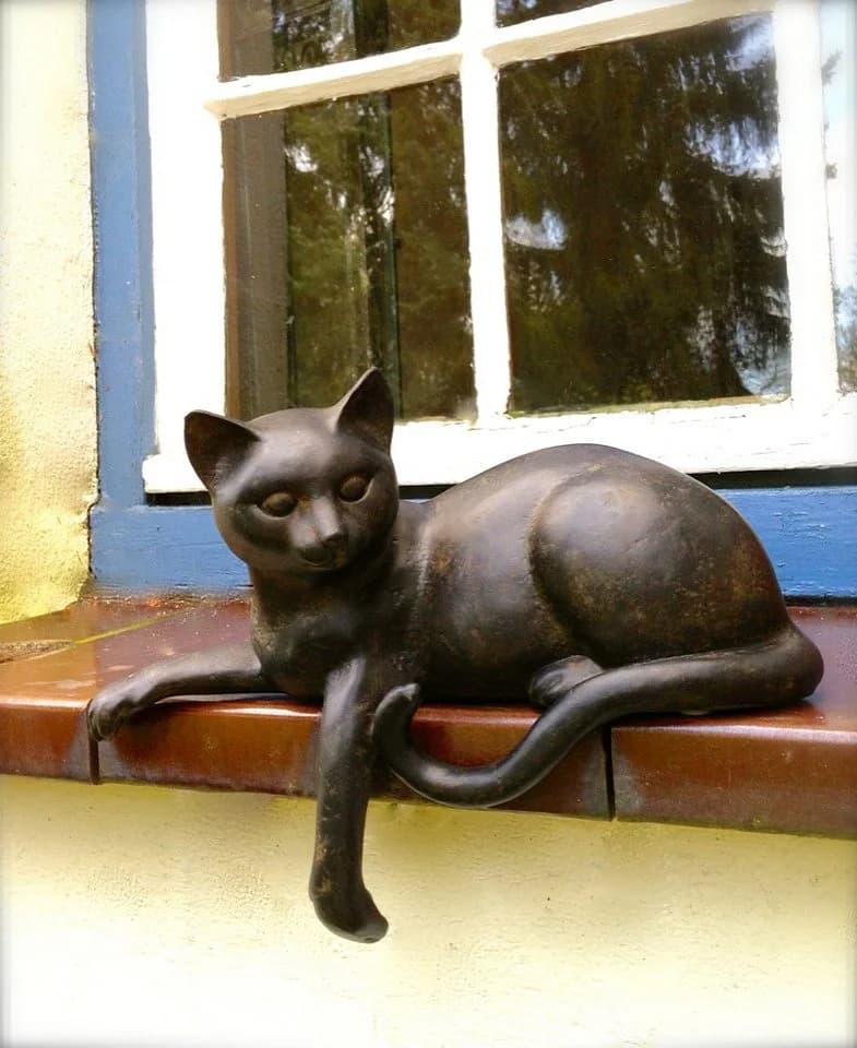 Antikas Skulptur Katze Wanddekoobjekt Polystein - Bild 2