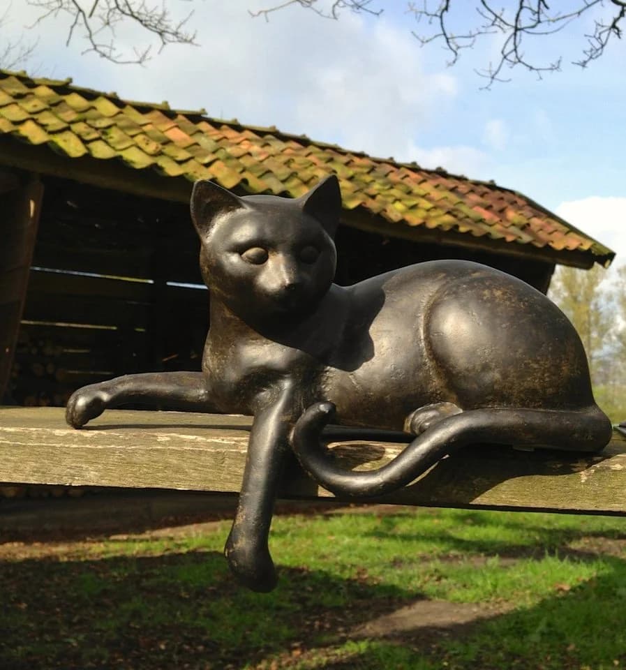 Antikas Skulptur Katze Wanddekoobjekt Polystein - Bild 5