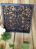 Antikas Warmluftgitter Quadrat Schwarz Gusseisen Bild 5