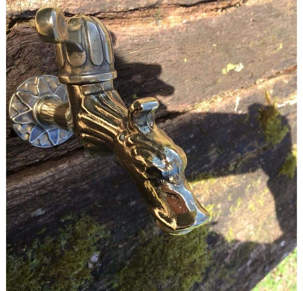 Antikas Drache Wasserspeier Wasserhahn Messing mit Adapter - Bild 3