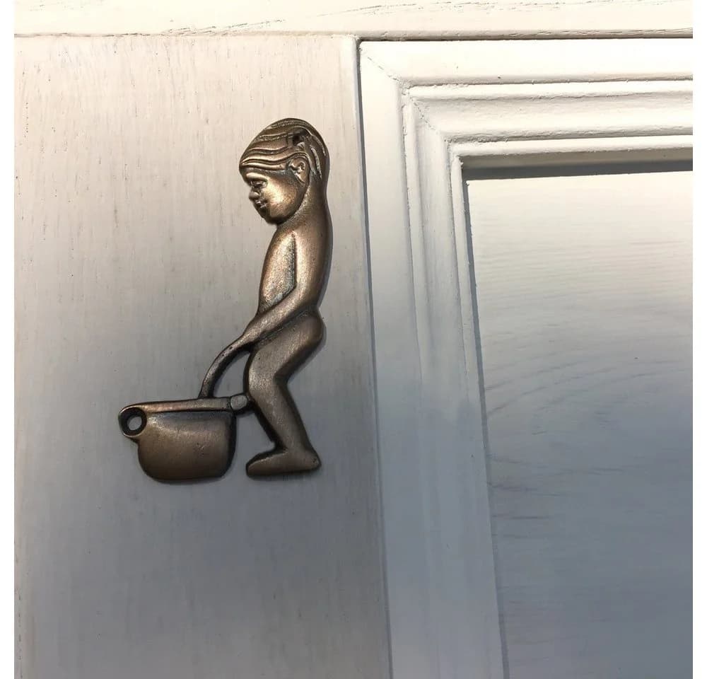 Antikas WC-Schilder Landhausstil Messing - Bild 3