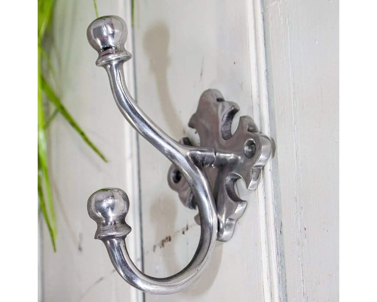 Antikas Garderobenhaken Groß Aluminium Silberfarben Antik Design - Bild 2
