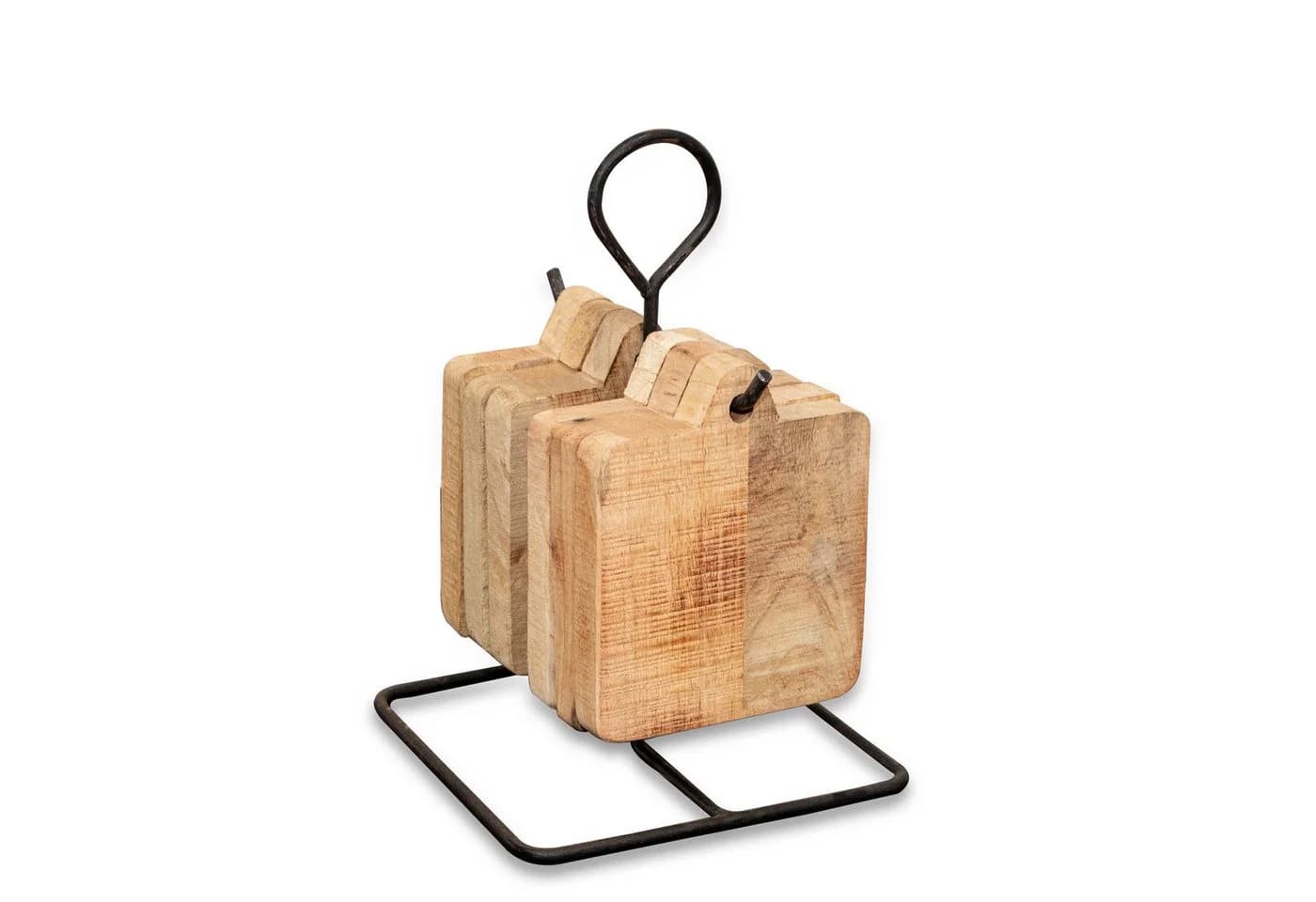 Antikas Brettchenhalter mit 6 Holzbrettern Eisen Holz Rustikal - Bild 4