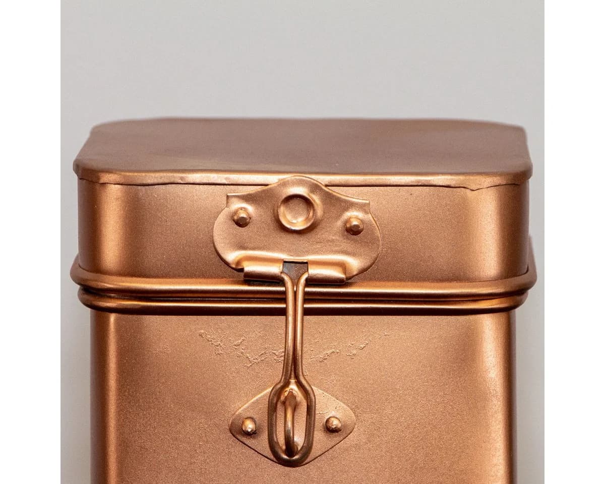 Antikas Eisendose Kupfergold Kaffee Vorratsdose Dekoration
