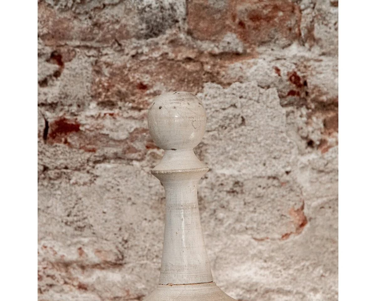 Antikas Holzvase Urne mit Deckel Beige - Bild 4