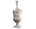 Antikas Holzvase Urne mit Deckel Beige Bild 5