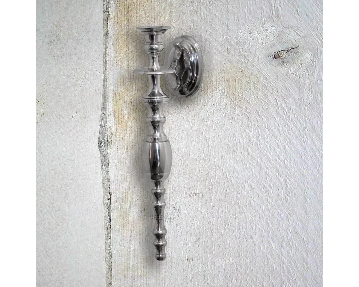 Antikas Wanddeko Kerzenhalter Aluminium Silber Antik - Bild 2