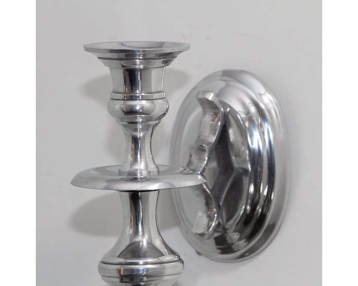 Antikas Wanddeko Kerzenhalter Aluminium Silber Antik - Bild 4