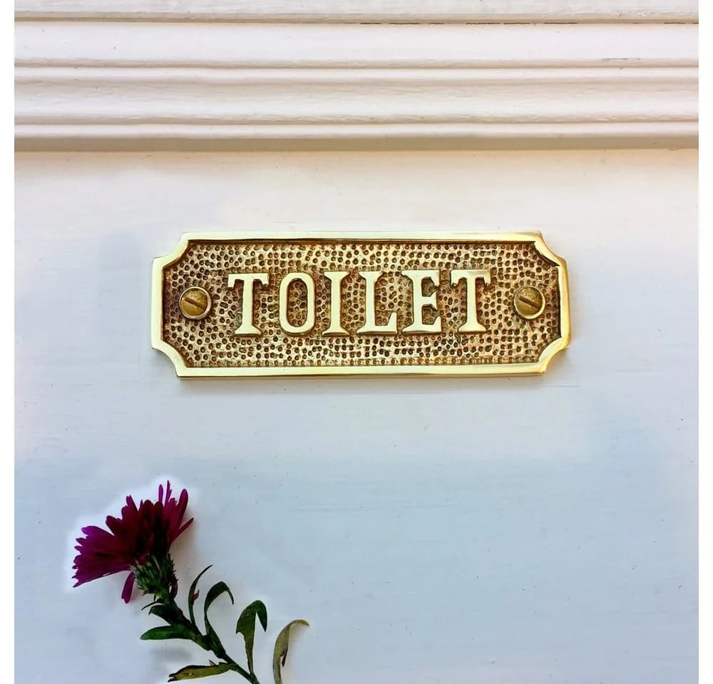 Antikas Toilettenschild WC Tür Messing poliert