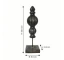 Antikas Deko-Finial aus Holz auf Sockel, schwarz patiniert Bild 1