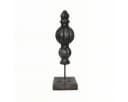 Antikas Deko-Finial aus Holz auf Sockel, schwarz patiniert Bild 3