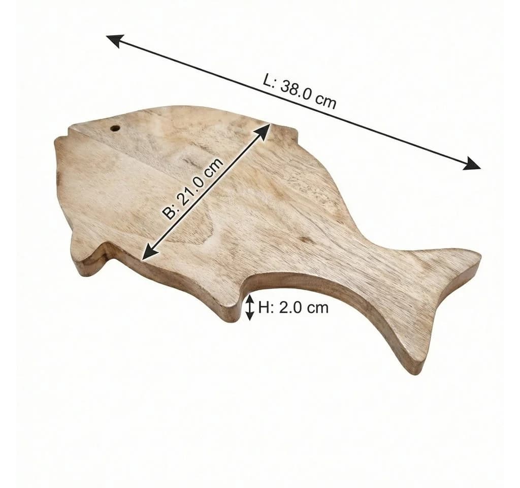 Antikas Schneidebrett Fischform Holz natur unbehandelt - Bild 3