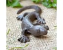 Antikas Wanddekoobjekt Gecko Eidechse Gusseisen Antikbraun Bild 2