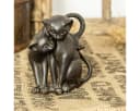 Antikas Katzenfigur Schmusend Anthrazit Polystein Bild 2