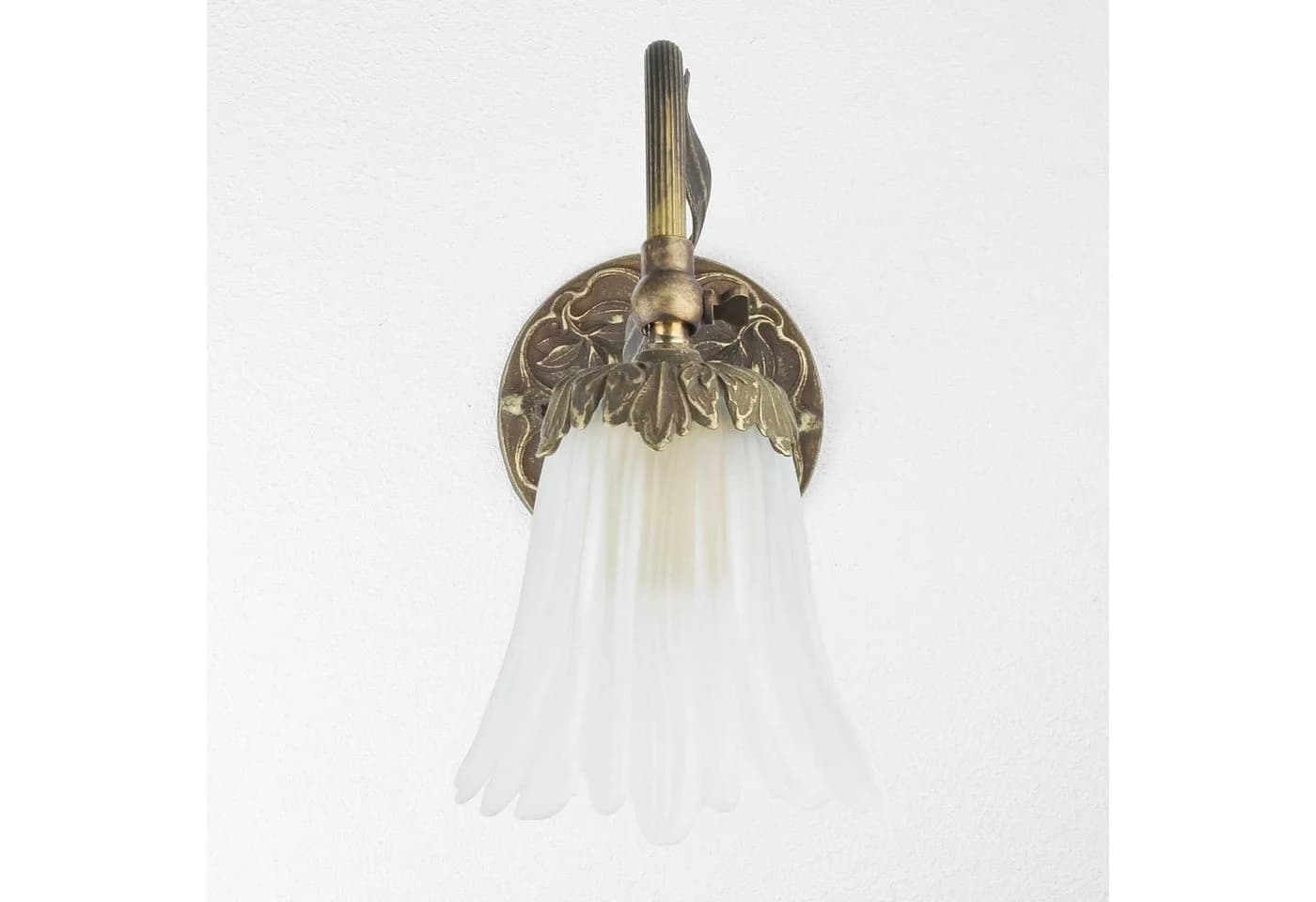 Licht-Erlebnisse Wandleuchte DALILA Messing massiv Glas Floral E14 - Bild 4