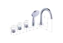Mucola Wannenrandarmatur 5-Loch Set Handbrause Wasserfall Chrom Bild 3