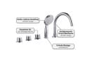 Mucola Wannenrandarmatur 5-Loch Set Handbrause Wasserfall Chrom Bild 5