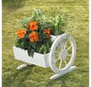 Mucola Pflanzkübel Weiß Wasserrad-Design Fichtenholz Bild 1