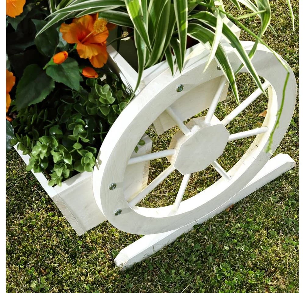 Mucola Pflanzkübel Weiß Wasserrad-Design Fichtenholz - Bild 4