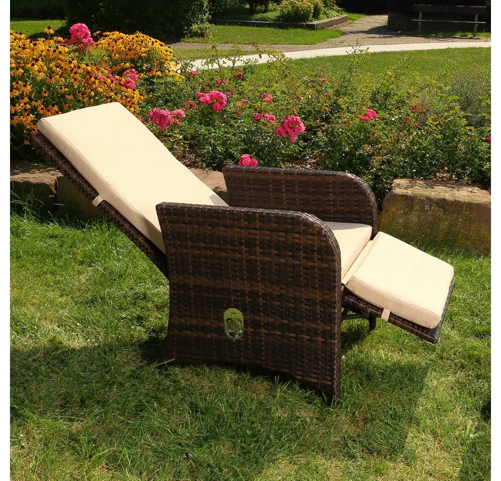 Melko Balkonset 3-tlg. Braun Polyrattan Lounge-Set mit Kissen - Bild 3