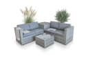 Mucola Gartenlounge-Set Polyrattan Grau/Braun mit Glasplatte Bild 2