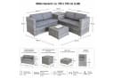 Mucola Gartenlounge-Set Polyrattan Grau/Braun mit Glasplatte Bild 3