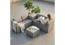 Mucola Gartenlounge-Set Polyrattan Grau/Braun mit Glasplatte Bild 4