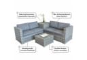 Mucola Gartenlounge-Set Polyrattan Grau/Braun mit Glasplatte Bild 5