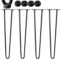 Mucola 4er-Set Hairpin Tischbeine Schwarz/Silber Stahl Bild 2