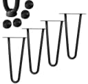 Mucola Tischbein 4er-Set Hairpin Haarnadelbeine Stahl Schwarz Silber Bild 2