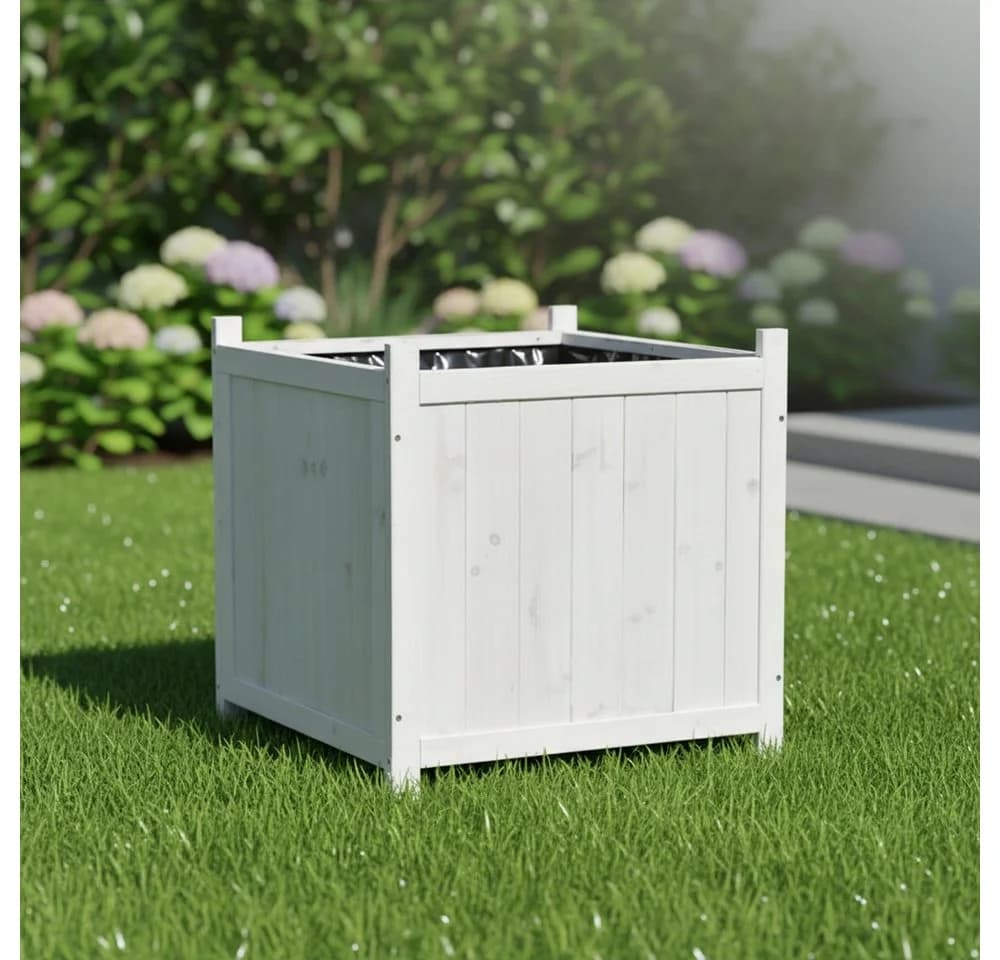 Mucola Blumentopf 50x50cm Grau Fichtenholz Panel-Design - Bild 2