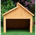 Mucola Mähroboter-Garage Holz Grau/Braun mit Sonnenschutzdach Bild 4