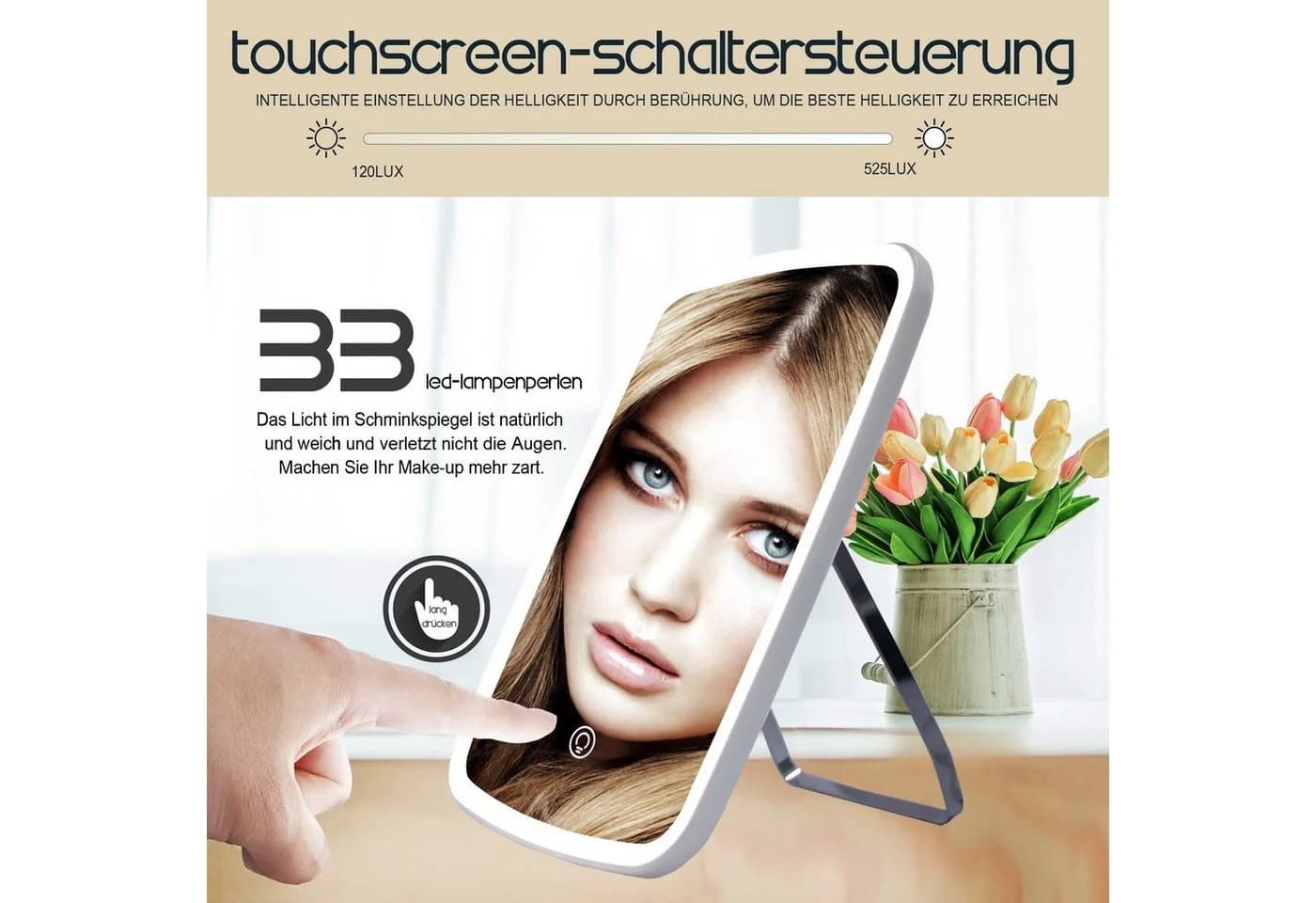 Mucola LED Schminkspiegel mit 7-fach Vergrößerung Weiß - Bild 3
