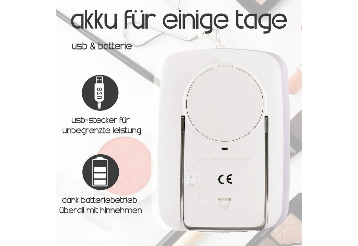 Mucola LED Schminkspiegel mit 7-fach Vergrößerung Weiß - Bild 5