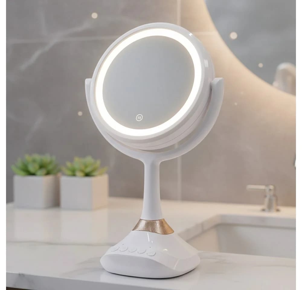 Mucola Schminkspiegel Kosmetikspiegel LED Beleuchtung Bluetooth Lautsprecher - Bild 2