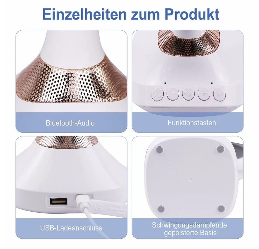 Mucola Schminkspiegel Kosmetikspiegel LED Beleuchtung Bluetooth Lautsprecher - Bild 4