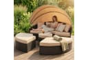Mucola Gartenlounge-Set Sonneninsel 180CM Polyrattan mit Sonnenschutzdach Bild 4