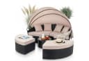 Mucola Gartenlounge-Set Sonneninsel 180cm Polyrattan Schwarz Bild 2