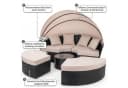 Mucola Gartenlounge-Set Sonneninsel 180cm Polyrattan Schwarz Bild 5