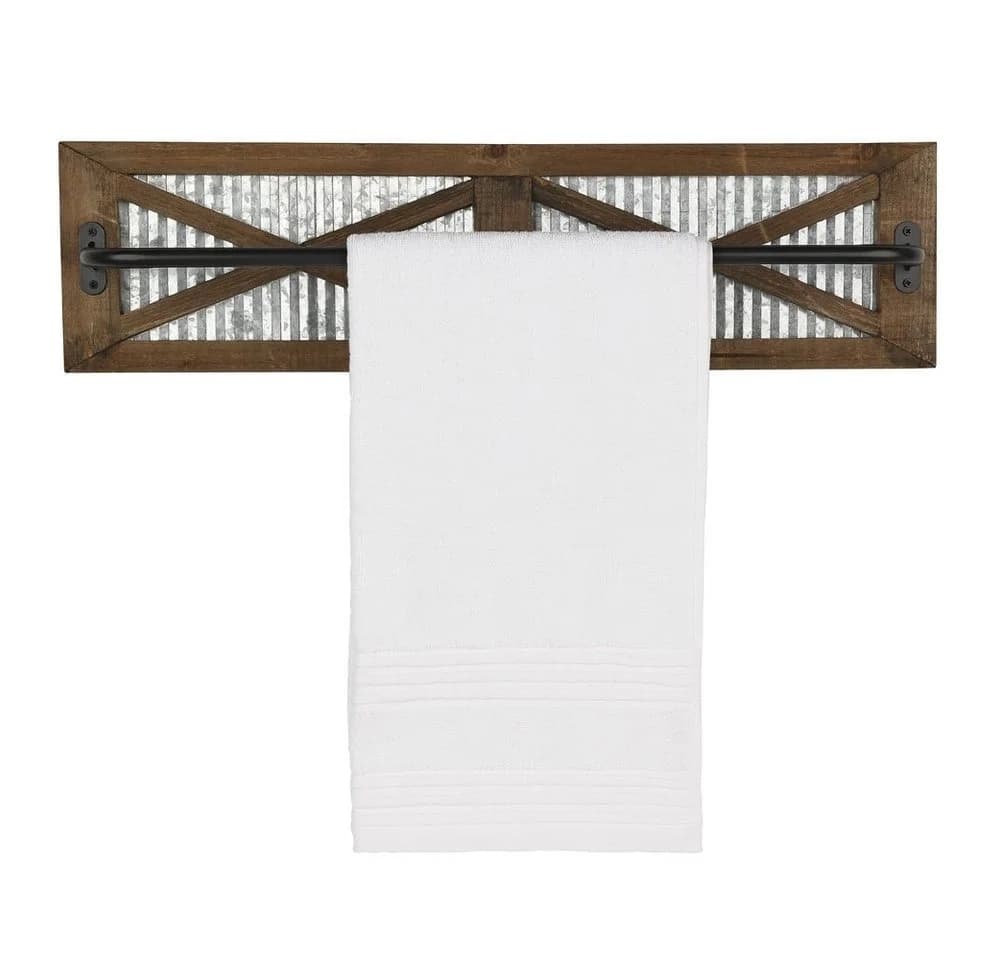 Mucola Handtuchhalter 60x15cm Holz Metall - Bild 3