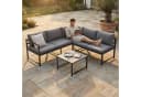 Mucola Gartenlounge-Set Ecksofa Aluminium Grau mit Liegefunktion Bild 4