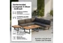 Mucola Gartenlounge-Set Aluminium 2-tlg. Ecksofa grau mit Liegefunktion Bild 1