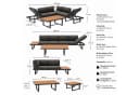 Mucola Gartenlounge-Set Aluminium 2-tlg. Ecksofa grau mit Liegefunktion Bild 3