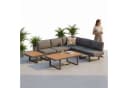 Mucola Gartenlounge-Set Aluminium 2-tlg. Ecksofa grau mit Liegefunktion Bild 4
