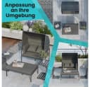 Mucola Strandkorb Relaxinsel mit Dach Gartenliege Aluminium Sonnenliege wetterfest Bild 1