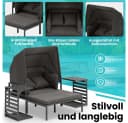 Mucola Strandkorb Relaxinsel mit Dach Gartenliege Aluminium Sonnenliege wetterfest Bild 4