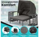 Mucola Strandkorb Relaxinsel mit Dach Gartenliege Aluminium Sonnenliege wetterfest Bild 5
