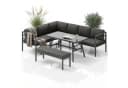 Mucola Gartenlounge-Set Aluminium Ecklounge grau/schwarz mit Kissen Bild 2