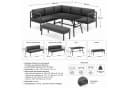 Mucola Gartenlounge-Set Aluminium Ecklounge grau/schwarz mit Kissen Bild 3